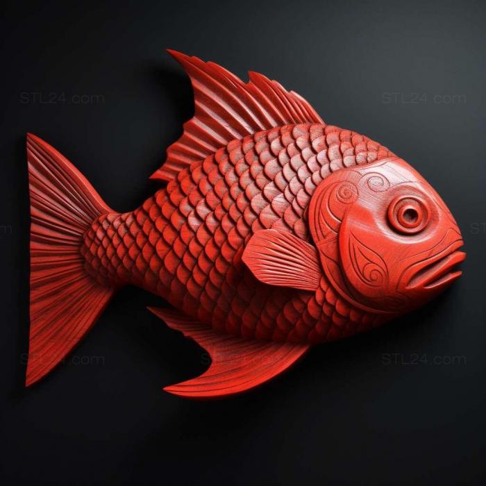 Red paku fish 4